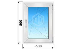 Одностворчатое пластиковое окно 1300x1400 ПО-П